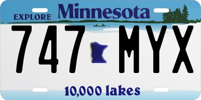 MN license plate 747MYX