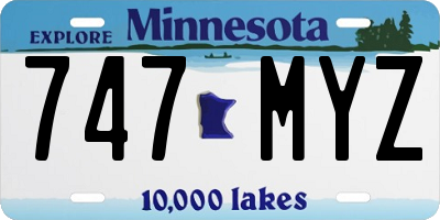 MN license plate 747MYZ