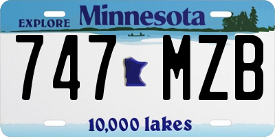MN license plate 747MZB