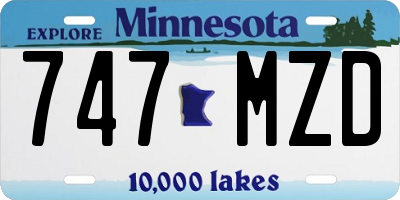 MN license plate 747MZD