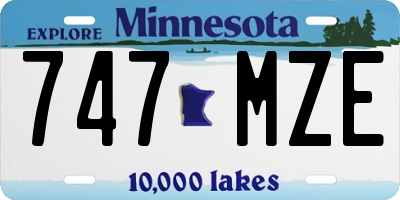 MN license plate 747MZE