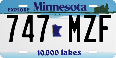 MN license plate 747MZF