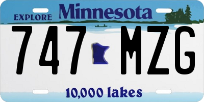 MN license plate 747MZG