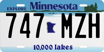MN license plate 747MZH
