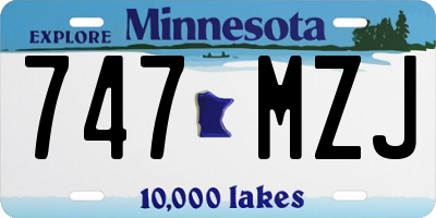MN license plate 747MZJ