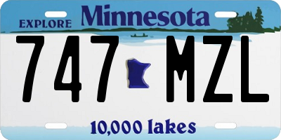 MN license plate 747MZL