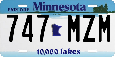 MN license plate 747MZM