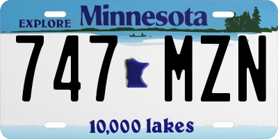 MN license plate 747MZN