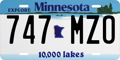 MN license plate 747MZO