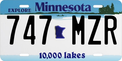 MN license plate 747MZR
