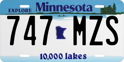 MN license plate 747MZS