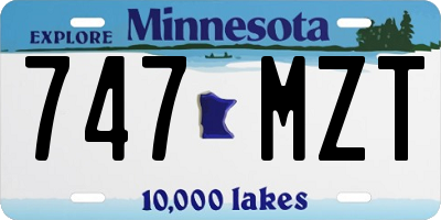 MN license plate 747MZT