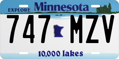 MN license plate 747MZV