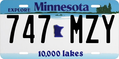 MN license plate 747MZY