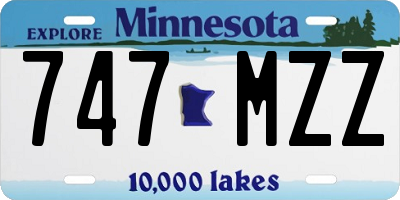 MN license plate 747MZZ