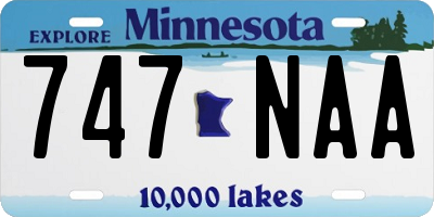 MN license plate 747NAA