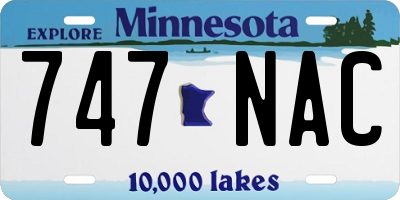 MN license plate 747NAC