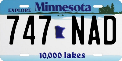 MN license plate 747NAD