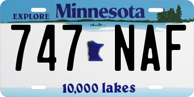 MN license plate 747NAF