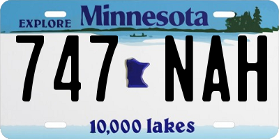 MN license plate 747NAH