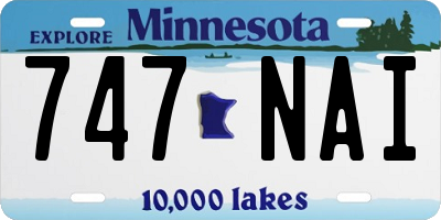 MN license plate 747NAI