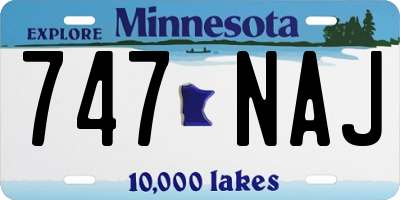 MN license plate 747NAJ