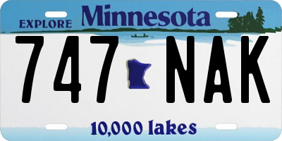 MN license plate 747NAK