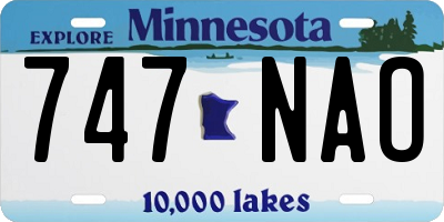 MN license plate 747NAO