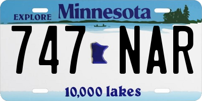 MN license plate 747NAR