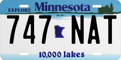 MN license plate 747NAT