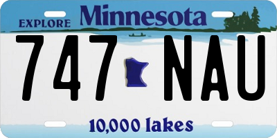 MN license plate 747NAU