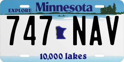 MN license plate 747NAV