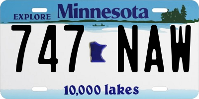 MN license plate 747NAW