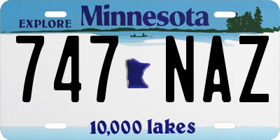 MN license plate 747NAZ