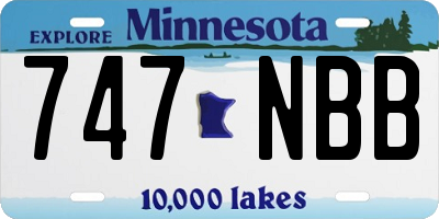 MN license plate 747NBB