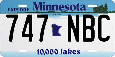MN license plate 747NBC