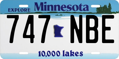 MN license plate 747NBE