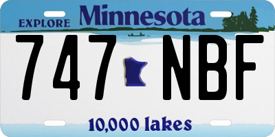 MN license plate 747NBF
