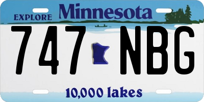MN license plate 747NBG