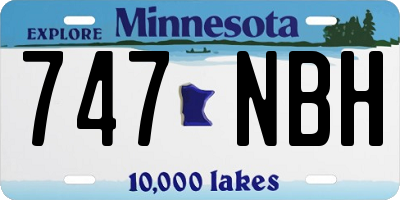 MN license plate 747NBH