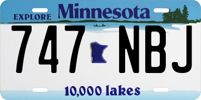 MN license plate 747NBJ