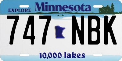 MN license plate 747NBK