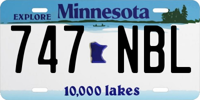 MN license plate 747NBL