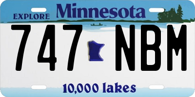 MN license plate 747NBM