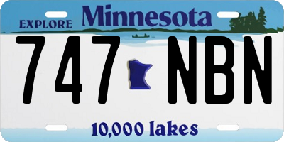 MN license plate 747NBN