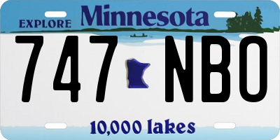 MN license plate 747NBO