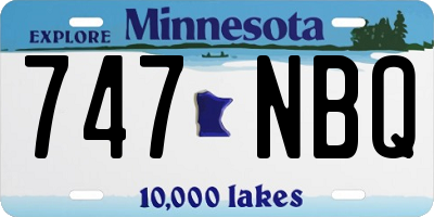 MN license plate 747NBQ