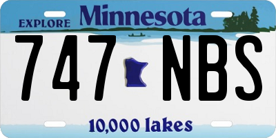 MN license plate 747NBS