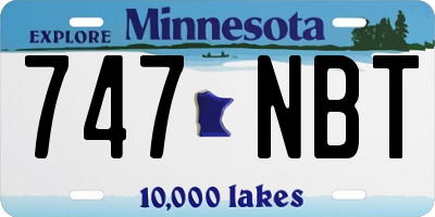MN license plate 747NBT
