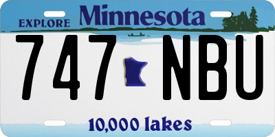MN license plate 747NBU